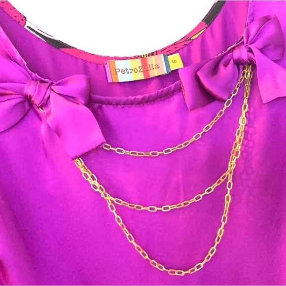 NWOT Bow & Chain Silk Shift Dress with Pockets - Picture 4 of 7